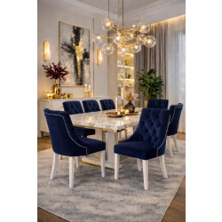 Krzesło Chesterfield PREMIUM KR-21 - Tkanina - Piano 12 Granatowy